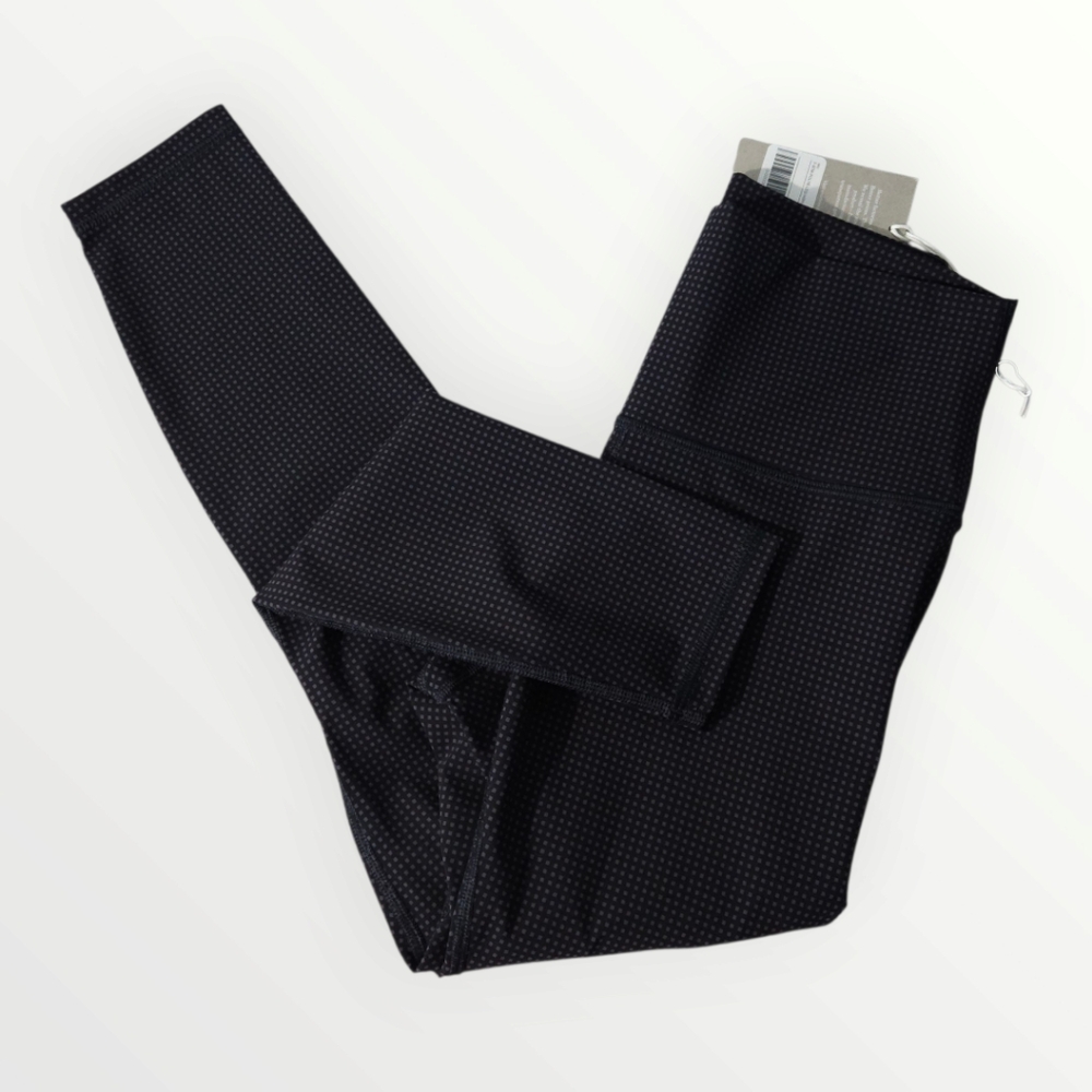 Everlane Perform Ankle Leggings S Navy Grid Sustainable High-Waisted Activewear